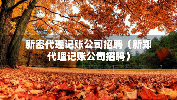 新密代理記賬公司招聘（新鄭代理記賬公司招聘）