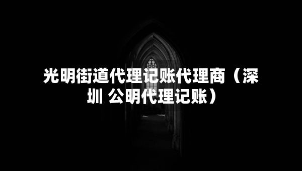 光明街道代理記賬代理商（深圳 公明代理記賬）