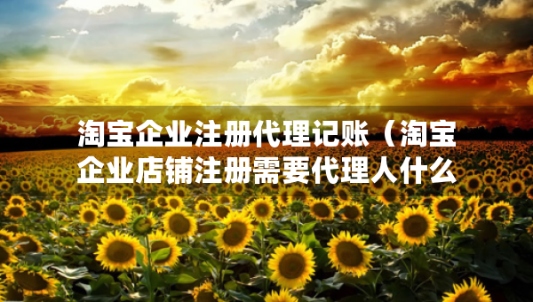 淘寶企業(yè)注冊(cè)代理記賬（淘寶企業(yè)店鋪?zhàn)?cè)需要代理人什么資料）