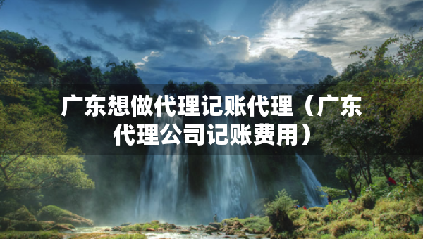 廣東想做代理記賬代理（廣東代理公司記賬費(fèi)用）