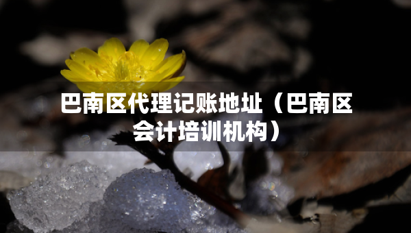 巴南區(qū)代理記賬地址（巴南區(qū)會計培訓機構）