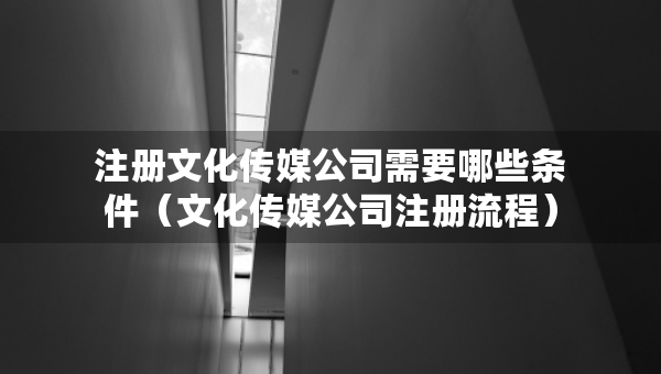 注冊文化傳媒公司需要哪些條件（文化傳媒公司注冊流程）