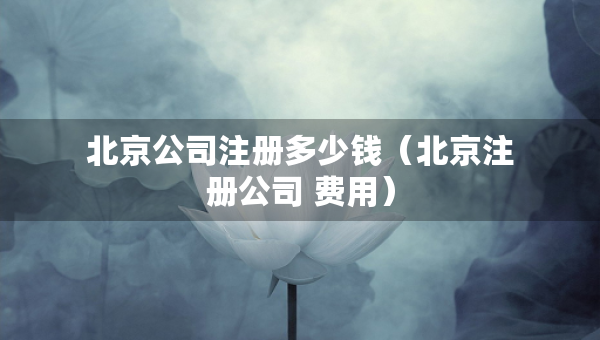 北京公司注冊多少錢（北京注冊公司 費(fèi)用）