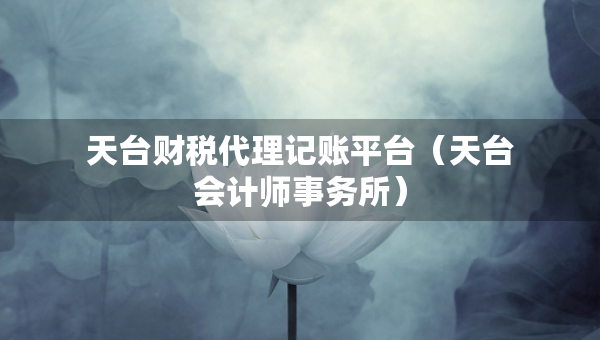 天臺財(cái)稅代理記賬平臺（天臺會計(jì)師事務(wù)所）