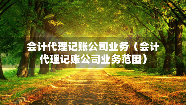 會(huì)計(jì)代理記賬公司業(yè)務(wù)（會(huì)計(jì)代理記賬公司業(yè)務(wù)范圍）