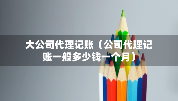 大公司代理記賬（公司代理記賬一般多少錢一個月）