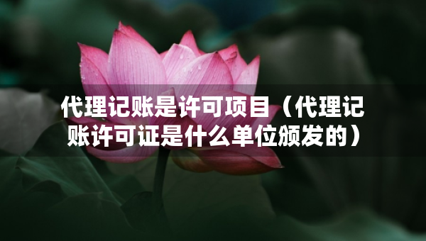 代理記賬是許可項(xiàng)目（代理記賬許可證是什么單位頒發(fā)的）