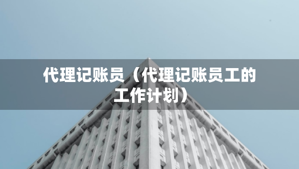 代理記賬員（代理記賬員工的工作計(jì)劃）